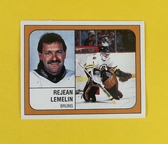 1988-89 Panini Hockey Sticker Rejean Lemelin # 203 Boston Bruins