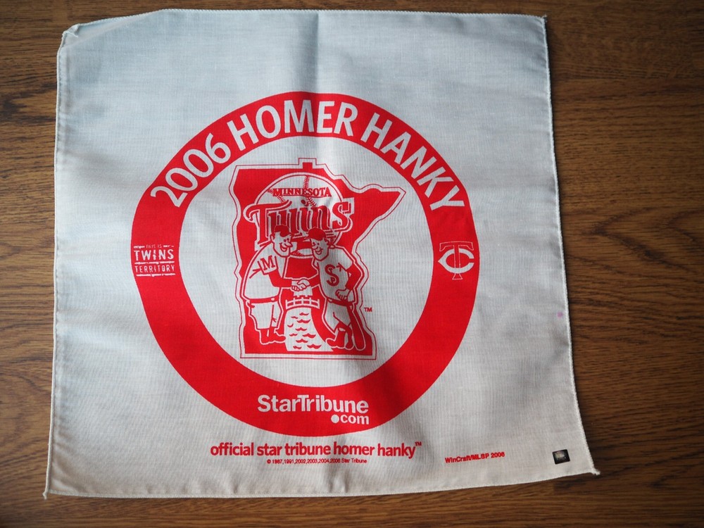2006 Homer Hanky MN Twins Baseball Souvenir Star Tribune Advertising