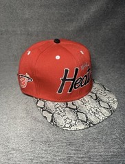 Mitchell Ness Miami Heat Snapback Hat Red Snake Skin Brim RSVP Gallery Rare NBA