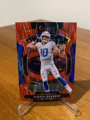 Justin Herbert 2025 Panini Select Concourse Red Shock Prizm /249