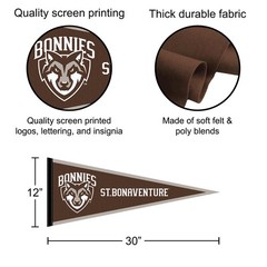 St. Bonaventure Bonnies 12 in X 30 in Logo College Pennant