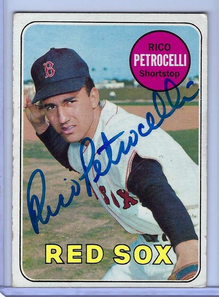 1969 Topps Autographed Boston Red Sox Rico Petrocelli Card #215- A Real Beauty!