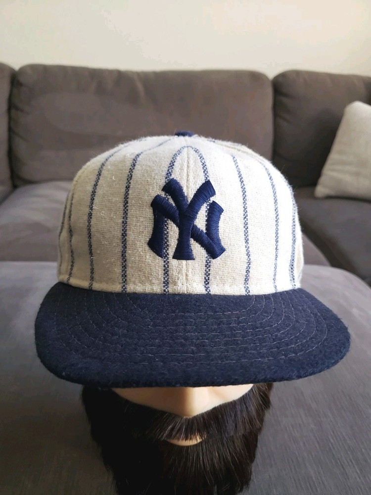 Vintage New York Yankees Wool Baseball Hat Cap Pinstripe American Needle 7 1/2