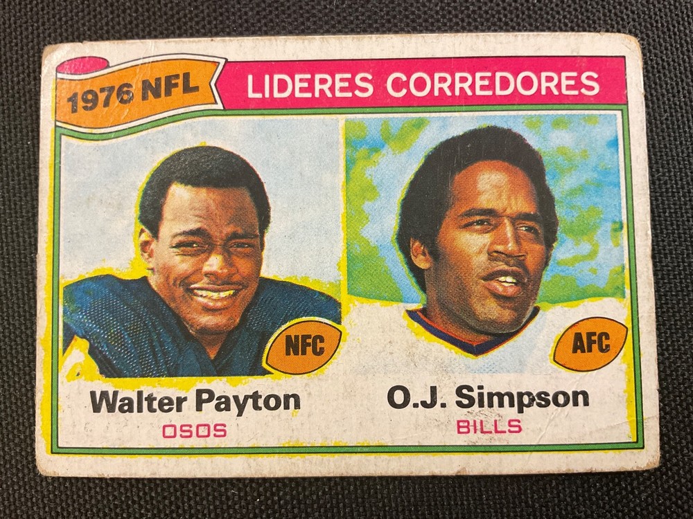 various 1977 Topps Mexican “Dirty Dozen” football cards