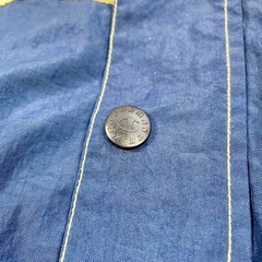 [XL] VTG CHAMPION NOTRE DAME BOMBER DOUBLED LAYER IRISH JACKET BLUE Spell Out