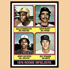 Willie Randolph Dave McKay Jerry Royster Roy Staiger Rookie #592 1976 O-Pee-Chee
