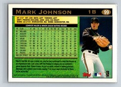 1997 Topps #99 Mark Johnson Pittsburgh Pirates Baseball Card