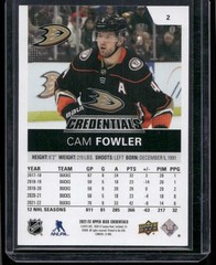 2022-23 Upper Deck Credentials #2 Cam Fowler Orange #/149