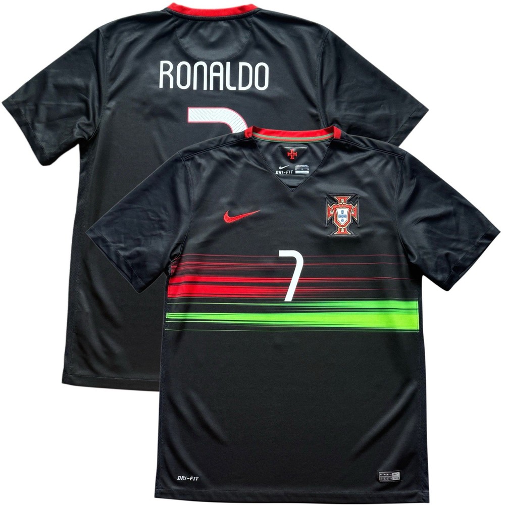 2015 Portugal Away Jersey #7 Ronaldo Medium Soccer CR7 Vintage Black Kit