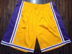 NWT Mitchell & Ness Los Angeles Lakers Basketball Shorts Mens 2XL Big Yellow