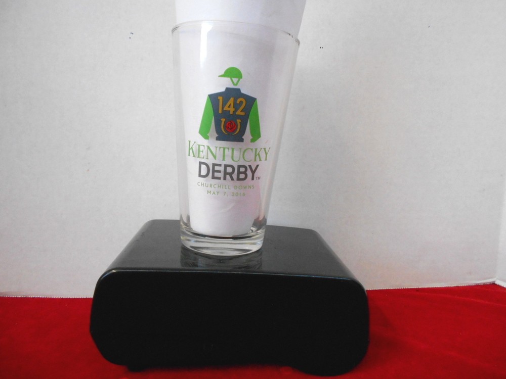 2016 KENTUCKY DERBY 142 OFFICAL BEER GLASS WITH LOGO 5 3/4&Prime; TALL