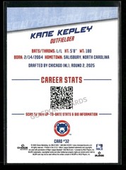 2026 South Bend Cubs Kane Kepley RC Rookie Minor League Chicago