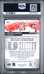 Rare POP 1-PSA 10-Upper Deck RED Outburst-Frederik Andersen #10/#25 #273
