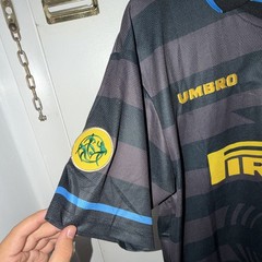 Umbro Inter Milan Ronaldo Nazario #10 1997/1998 Soccer Jersey XL Black/Gray Blue