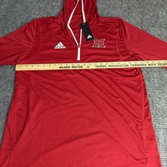 BNWT Adidas Miami RedHawks Pullover Zip Hoodie Adult Large Red Lightweight