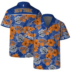 New York Basketball Team Knickss Hawaiian Button Down Shirt Unisex Adults S-5XL