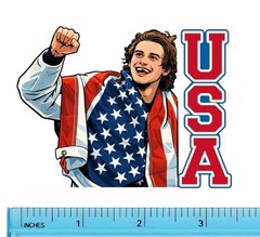 US Olympic Hockey Team Gold Medal Winner Jack Hughes USA Water Resistant Sticker