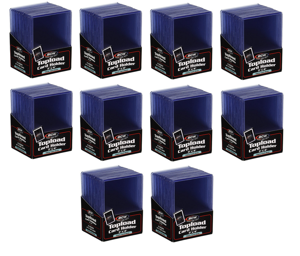 (250 Count) BCW Thick 79pt Toploader Card Holders For Thicker Cards Topload