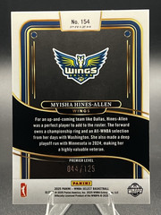 Myisha Hines-Allen 2025 Panini Select WNBA #154 Orange /125 Dallas Wings
