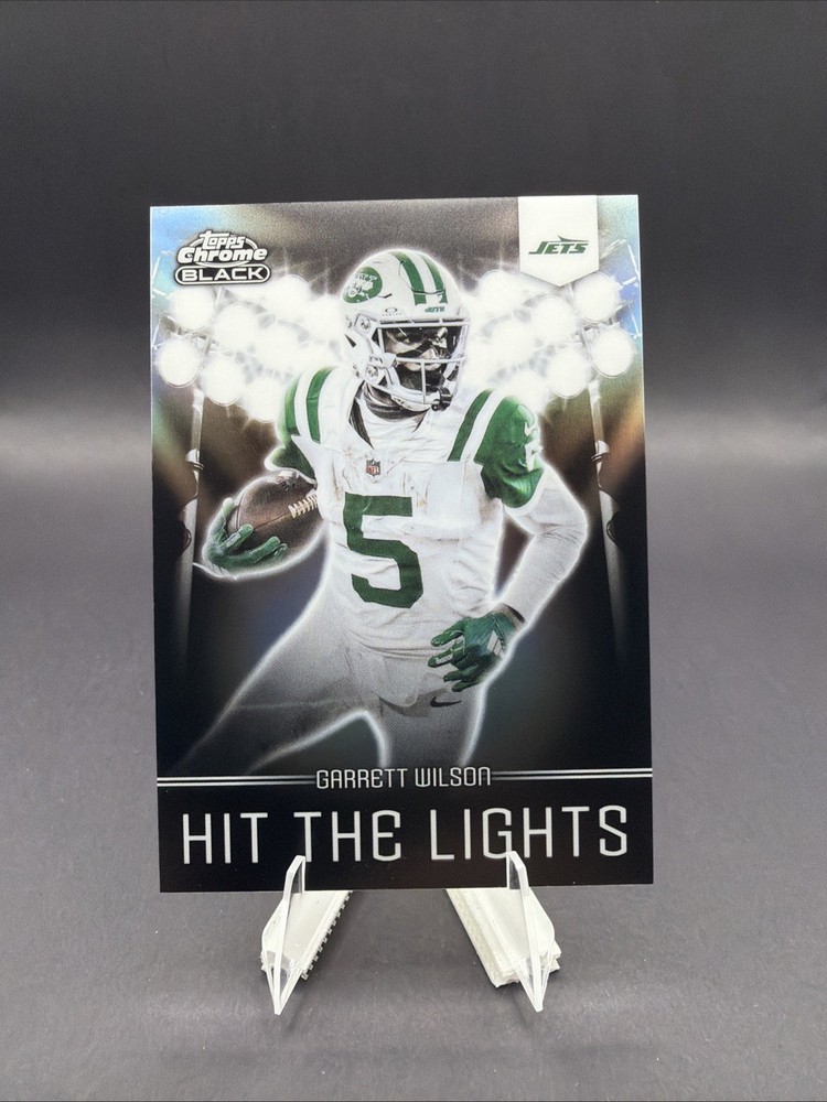 2025 Topps Chrome Black Garrett Wilson Hit the Lights SSP SP Jets #HL-13