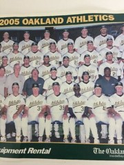2005 Oakland A&rsquo;s Athletics Team Picture Poster Lets Go Oakland On Back