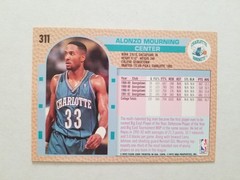 1992-93 Fleer Alonzo Mourning Rookie #311 RC Charlotte Hornets