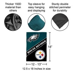 House Divided Eagles and Steelers Garden Flag and Yard Banner