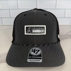 Arizona Diamondbacks Trucker Hat Cap Snap Back Mens One Size Black Baseball 47