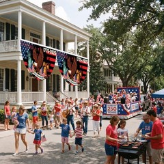 4 Pack 3 x 6 ft Large 250th Anniversary Fan Flag, 1776-2026 USA Bunting Banner,