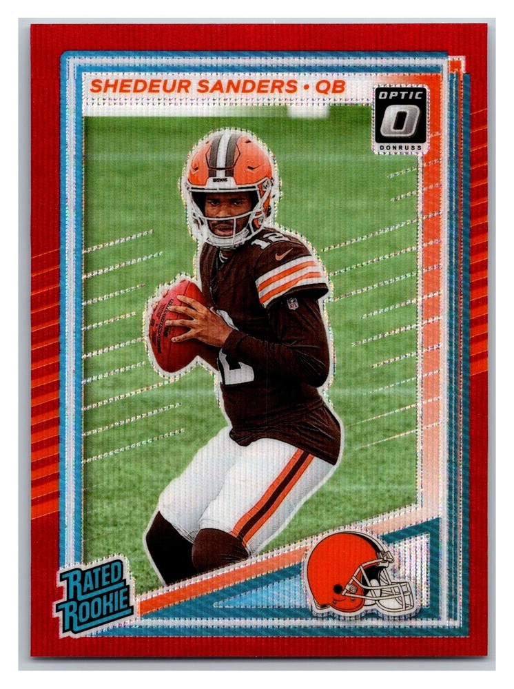 2025 Panini Donruss – Shedeur Sanders #306 Optic Preview Red Wave Prizm (RC)