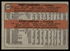 1972 Topps Expos Rookies – Terry Humphrey/Keith Lampard RC #489
