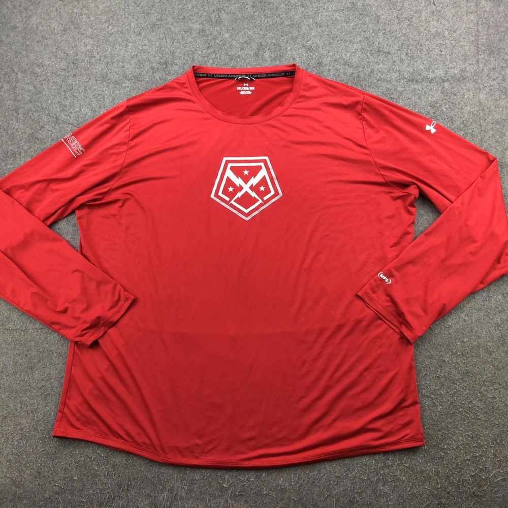 DC Defenders Shirt Mens 3XL Red Long Sleeve Graphic Performance Top UFL Football