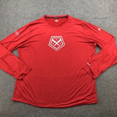DC Defenders Shirt Mens 3XL Red Long Sleeve Graphic Performance Top UFL Football
