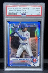 2021 Bowman Chrome Cristian Hernandez Blue PAR REF /150 MINT PSA 9 #BCP-171 CUBS