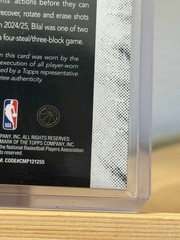 2025-26 Topps – Bilal Coulibaly Woven Wonders Relics #WW-BC (MEM) See Pic