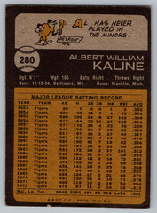 1973 TOPPS #280 AL KALINE DETROIT TIGERS