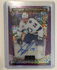 Upper Deck 2024-25 OPC Platinum Conor Geekie Violet Pixels Auto /65