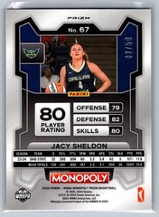 2024 Panini Monopoly WNBA JACY SHELDON Purple Millionaire Shimmer RC #67 /50 Sky