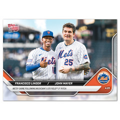 2025 Topps NOW Francisco Lindor John Mayer Mets Card FLJM MLB Official Print