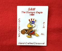 *VINTAGE* 1984 LOS ANGELES OLYMPICS PIN – Sam the Eagle BASKETBALL