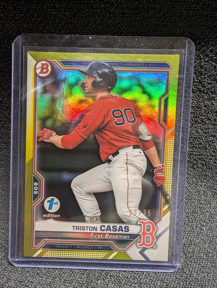 2021 Bowman 1st Edition Paper Yellow Foil #29/75 Triston Casas #BFE-84 Red Sox