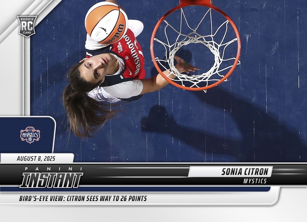 2025 Panini Instant WNBA #212 Sonia Citron Washington Mystics RC PRESALE