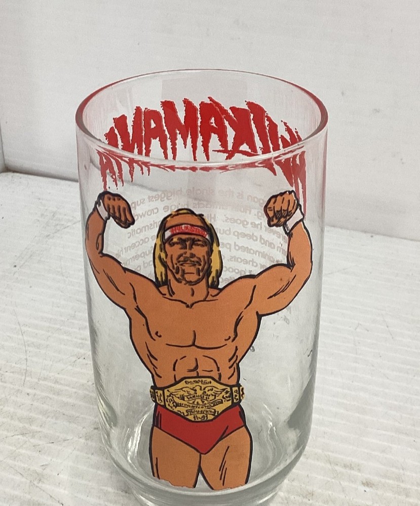 Titan Sports, Inc. WWF Hulk Hogan Hulkamania Clear/Red/Yellow Glass 1985