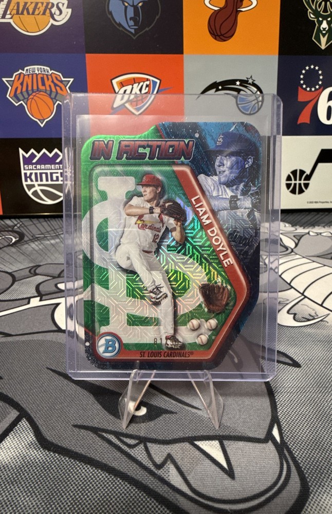 2025 Bowman Draft – Bowman in Action Liam Doyle Green Mojo Refractor /99 (RC)