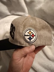 Pittsburgh Steelers Cap , Mitchell & Ness Snap Back,Black And Gray. Preowned