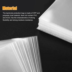 200Pcs Currency Sleeves Paper Money Bill Holder Banknote Storage Protector Case