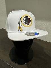 Retro Throwback Washington Redskins Logo White Flat Bill Snapback Cap Hat NEW