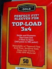 150 Cardboard Gold Perfect Fit Sleeves for Top-Load 3×4 from 140-190 Pt Bag