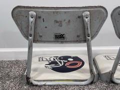 2 Vtg Chicago Bears Folding Bleacher Stadium Chair Seat Cushion Clarin Boxx NFL
