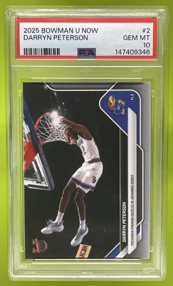 DARRYN PETERSON PSA 10 1st RC – 2025-26 Bowman U Now #2 KANSAS *QTY AVAILABLE*